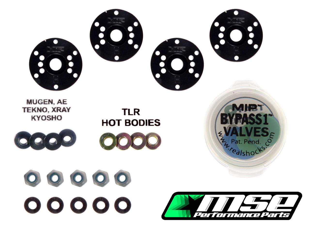 MIP Bypass1 Hi-Flow Pistons, 6-Hole x 1.3mm Set, 16mm, 1/8th Scale